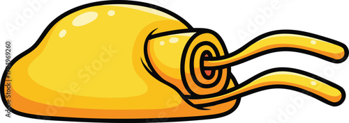 Yellow Pixelated Slime Creature With Swirling Eyes And Long Tentacles