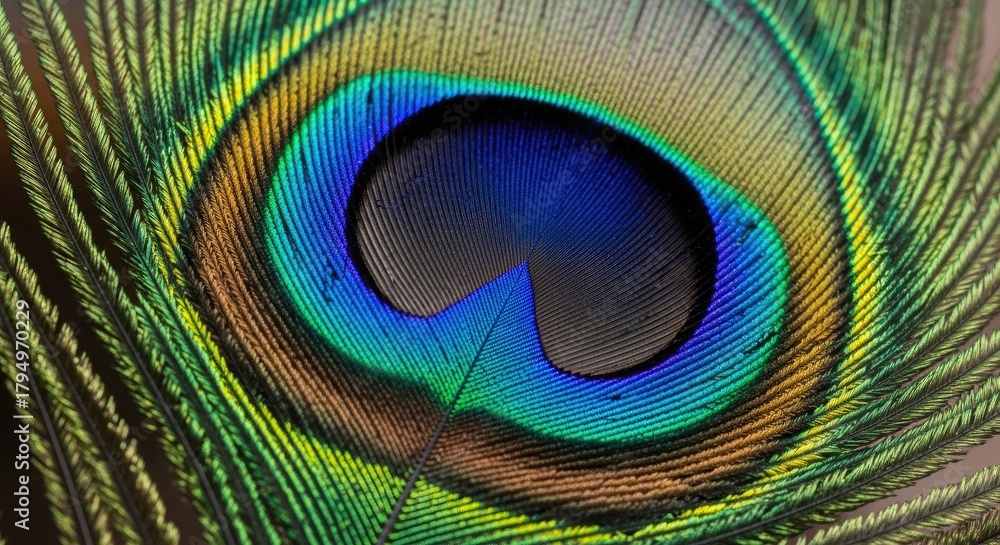 Naklejka premium National Bird Close up view of peacock feather bird, wildlife, colorful, exotic