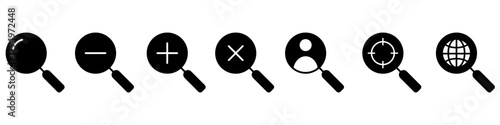 Search icon vector set. increase illustration sign collection. magnifier symbol or logo.