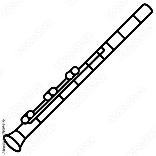 flute on white background