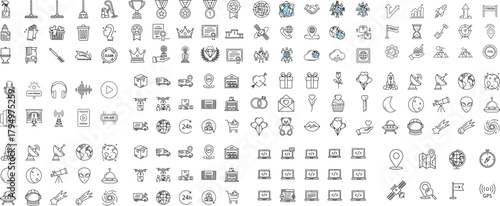 Diverse icons collection graphic