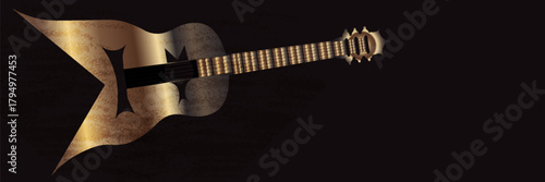 Acoustic guitar vector illustration. Classic string instrument artwork, perfect for music themes, folk concerts and artistic designs. EPS10, website