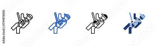 Safety icon set multiple style collection