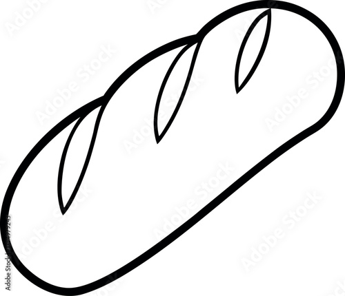 Hand Drawn French Baguette Bread Illustration Isolated