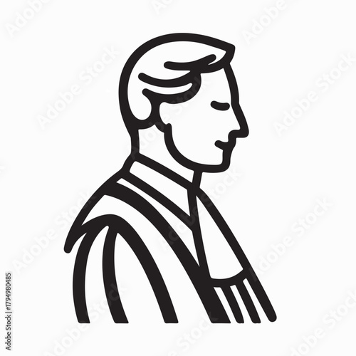 Judge Icon Logo Vector Illustration for Legal Services