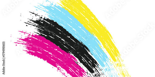 abstract cmyk color stripes background. EPS 10Print