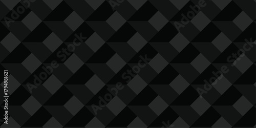Abstract black geometric cube wall creative concept triangle overlap square technology background. vector digital cubes fabric and wallpaper grid block texture background.	
