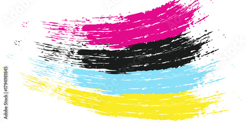 abstract cmyk color stripes background. EPS 10Print