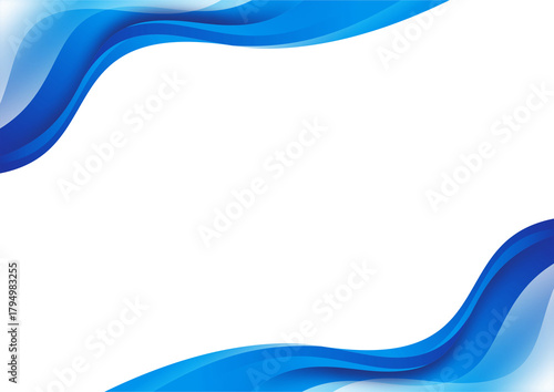 BLUE FLUID DYNAMIC CURVES WAVE ABSTRACT BACKGROUND TEMPLATE