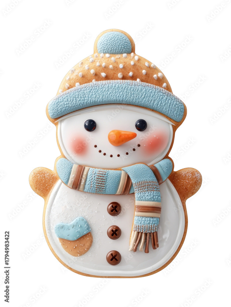 Fototapeta premium PNG Cute winter snowman cookie illustration.