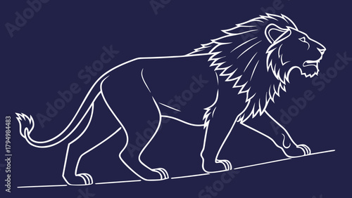 Striking lion illustration conveying power and majesty makes a strong statement for branding and design projects