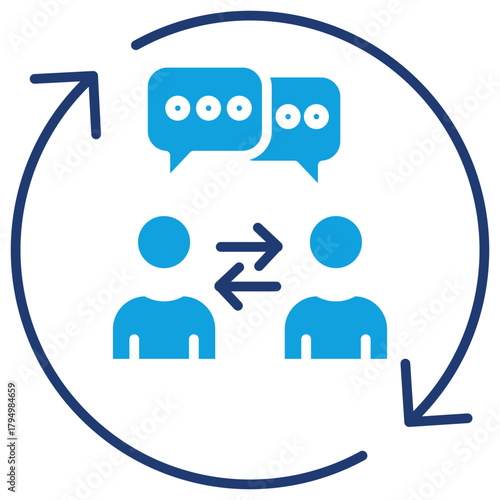 Inclusion Flat Blue Icon