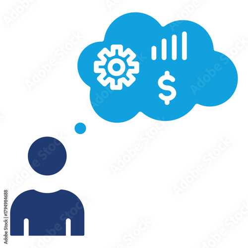 Expectations Flat Blue Icon