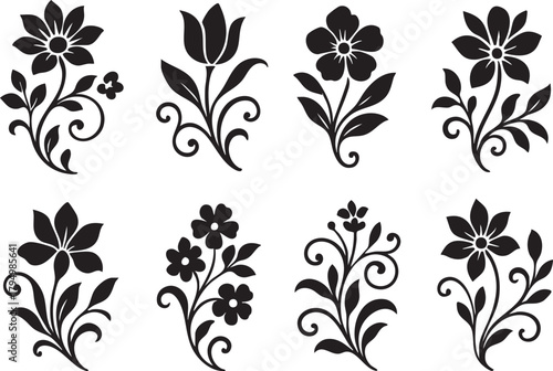 Seamless floral vector pattern with vintage flower and leaf decoration illustration
