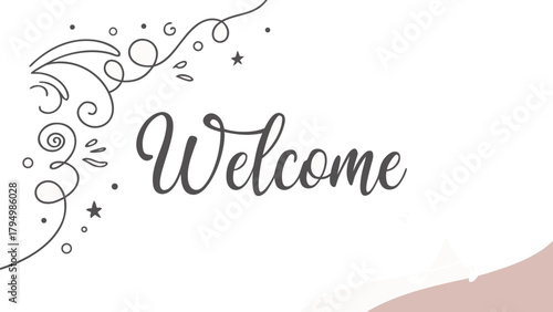 Elegant Welcome Design with Flourishes for Invitations and Greetings, Perfect for Celebrations and Home Decor