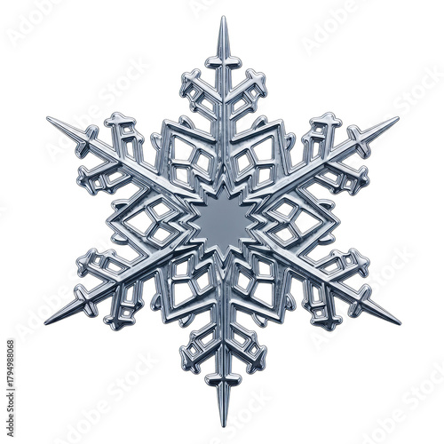 Intricate Six Pointed Snowflake Macro Photography With Transparent Background And Detailed Ice Crystal Structure