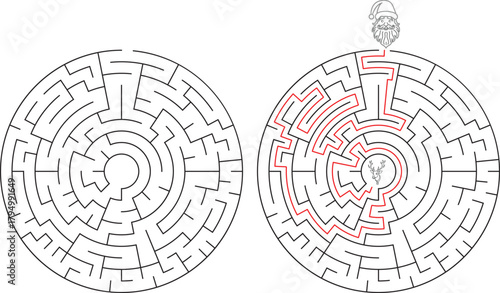 Winter-Themed Maze and Decorative Outline Set