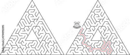 Scandinavian Style Maze with Christmas Scene