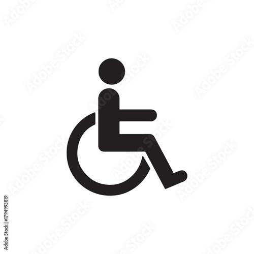 Accessibility Icon: A minimalist icon symbolizes accessibility, featuring a silhouette of a person seated in a wheelchair.