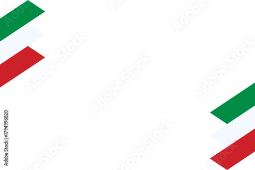 Banner with Italian flag elements and space for text on transparent background. Modern vector with the national colors of Italy. Ideal for advertising Italian holidays, events, or sports competitions