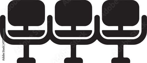 Waiting area seats silhouette icon vector illustration
