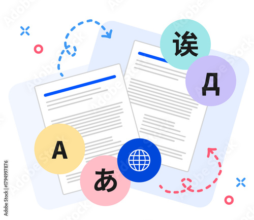 document translation language service icon vector illustration flat design