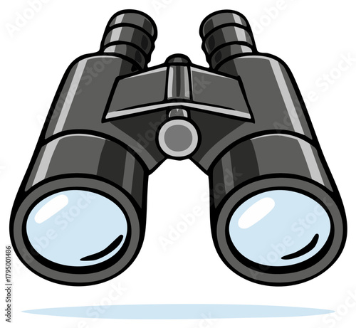 Isolated cartoon binoculars illustration for search and discovery concepts