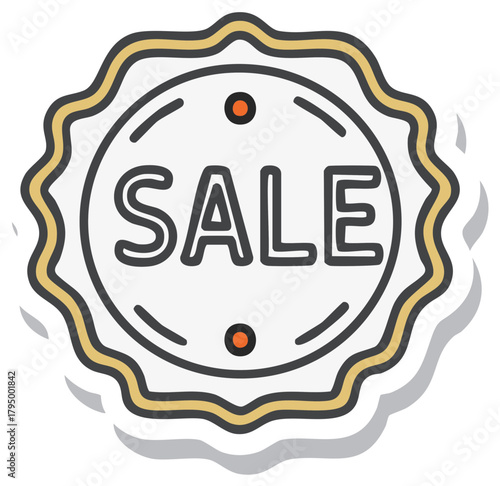 Stylish vector sale sticker with white background for promo materials