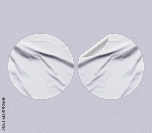 White Round Sticker Texture Design