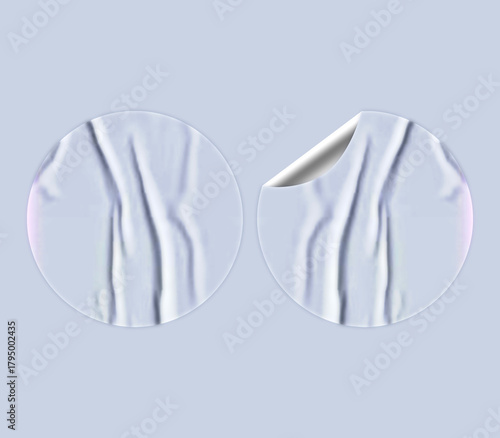 White Round Sticker Texture Design
