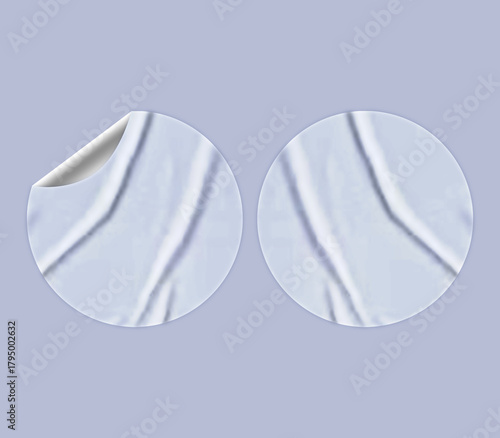 White Round Sticker Texture Design