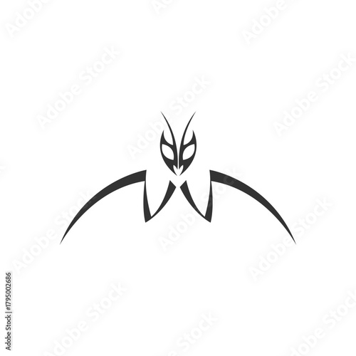 a praying mantis Insect animal vector art illustration isolated on white