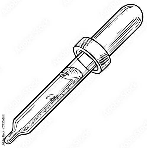Vintage style dropper with liquid for science and laboratory experiments