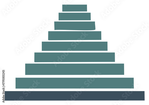 Ascending Steps Pyramid Shape Illustrating Growth or Development Concept
