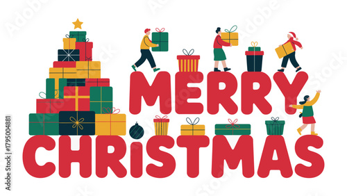 Christmas gift exchange: A joyous gathering of individuals, sharing and delivering beautifully wrapped presents, embodies the festive spirit of Christmas.