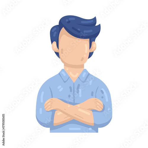 Illustration of Businessman with Arms Crossed