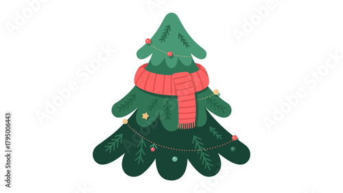 Holiday Spruce: A charming illustration captures the festive spirit with a stylized holiday tree. Adorned with a cozy scarf and twinkling lights.