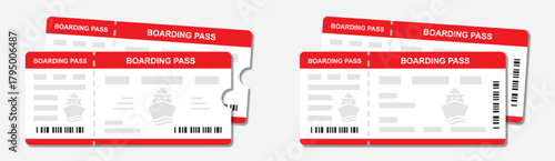 Ship ticket icon. Boarding pass set icon, vector illustration
