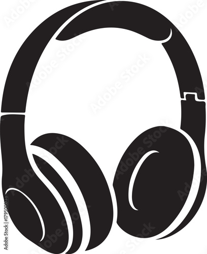 Over-Ear Headphones Silhouette: Music, Audio, and Entertainment

Minimalist Black Headphones Icon: Sound and Technology

Noise-Cancelling Headphones Vector for Audio Design