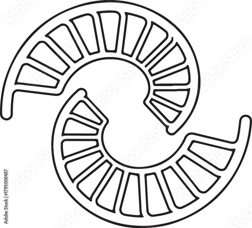Abstract Ladder Icon: Vector Graphic for DNA and Science

Spiral Staircase Symbol: Minimalist Line Art Logo Design

Double Helix DNA Vector: Abstract Structure and Growth Icon