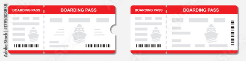 Ship ticket icon. Boarding pass set icon, vector illustration