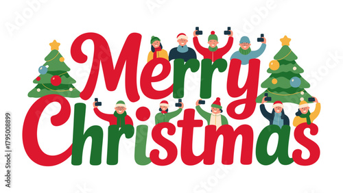 Merry Christmas Greetings: A festive greeting for the holiday season, filled with seasonal cheer and heartwarming wishes. 