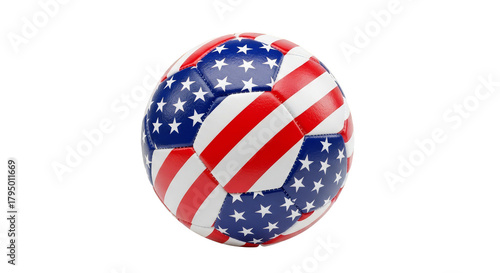 Soccer ball emblazoned with stars and stripes