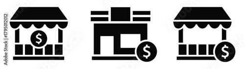Money shop icon. Money changer icon, vector illustration