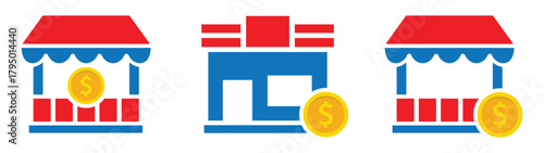 Money shop icon. Money changer icon, vector illustration