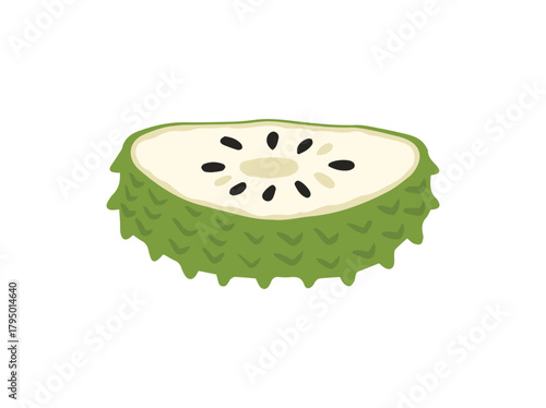 Soursop Fruit Cut Clip Art
