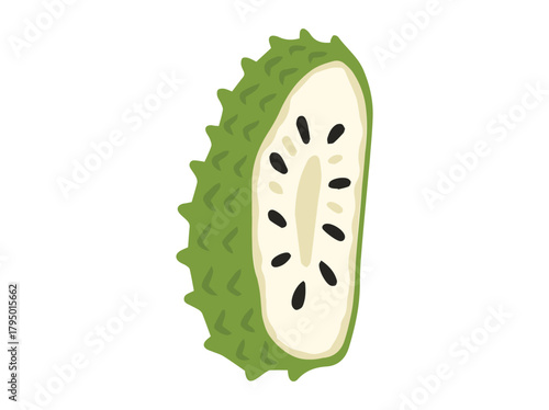 Sliced Soursop Fruit Clip Art
