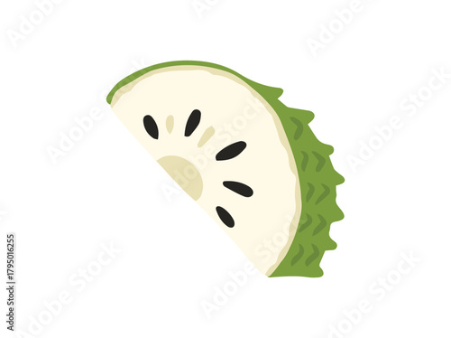Sliced Soursop Fruit Clip Art
