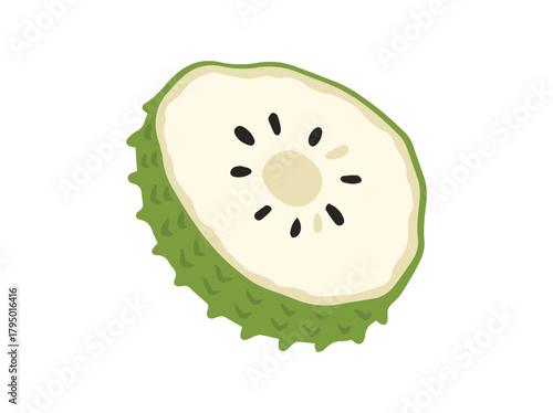 Sliced Soursop Fruit Clip Art
