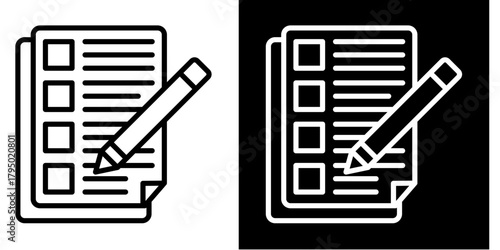 Blank Paper Icon Set White Style Collection
